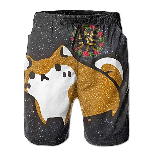 Belongtu Shiba Inu Japanese Dog Men's Summer Beach Shorts Hombres Shorts de Playa Pantalones de Playa