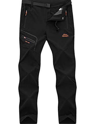 BenBoy Pantalon Montaña Hombre Secado Rápido Impermeable Pantalones Trekking Escalada Senderismo Acampada Transpirables y Ligeros,KZ1607M-Black1-S