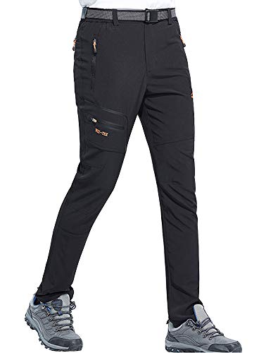 BenBoy Pantalon Montaña Hombre Secado Rápido Impermeable Pantalones Trekking Escalada Senderismo Acampada Transpirables y Ligeros,KZ1607M-Black1-S