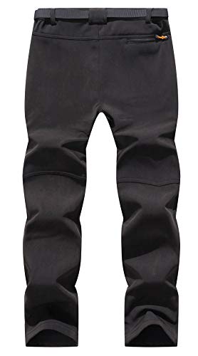BenBoy Pantalones de Nieve Montaña Hombre Impermeables Invierno Calentar Pantalones Trekking Escalada Senderismo Esquiar Softshell (L, Negro1)