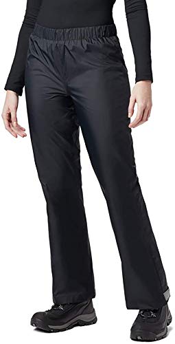 BenBoy Pantalones Impermeables para Mujer Trekking Pantalones de la Lluvia de Respirable Montaña Escalada Senderismo Softshell YK5411W-Black-L