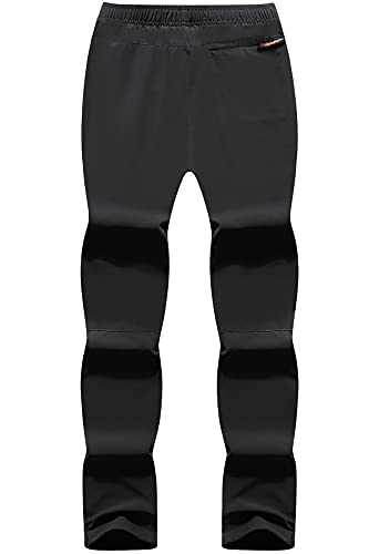 BenBoy Pantalones Montaña Trabajo Mujer Secado Rápido Pantalones Casuales Deportivos Pantalon de Trekking Escalada Senderismo Acampada Impermeable,KZ2016W-Black-L