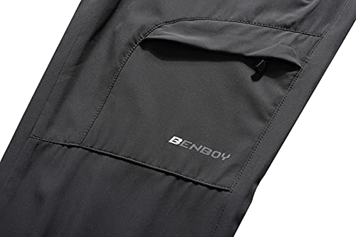 BenBoy Pantalones Montaña Trabajo Mujer Secado Rápido Pantalones Casuales Deportivos Pantalon de Trekking Escalada Senderismo Acampada Impermeable,KZ2016W-Black-L