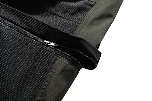 BenBoy Pantalones Trekking Trabajo Hombre Impermeables Convertible Pantalones Cortos Montaña Escalada Senderismo Transpirable Ligero Secado Rápido Pantalon Aire Libre KZ2346M-Army Green-S