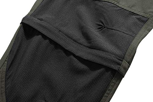 BenBoy Pantalones Trekking Trabajo Hombre Impermeables Convertible Pantalones Cortos Montaña Escalada Senderismo Transpirable Ligero Secado Rápido Pantalon Aire Libre KZ2346M-Army Green-S