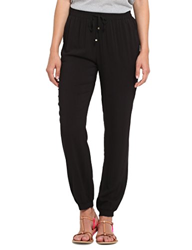 Berydale Pantalones de tela suaves de mujer, Negro, 36
