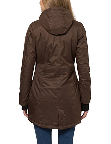 Berydale Parka para mujer con capucha y lazos para los pulgares, Marrón, 44 (Talla del fabricante: XXL)