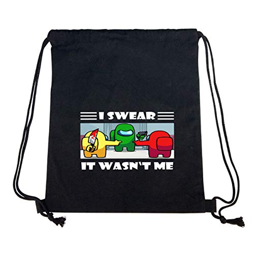 Besoar Bolsa Con Cordón Gym de Deporte Among Dibujos Animados Linda Moda Divertido Kawaii Diseño Personaje para Hombre Mujer Chicas Niños Us Bolsa de Gimnasio Mochila (I Swear Among)