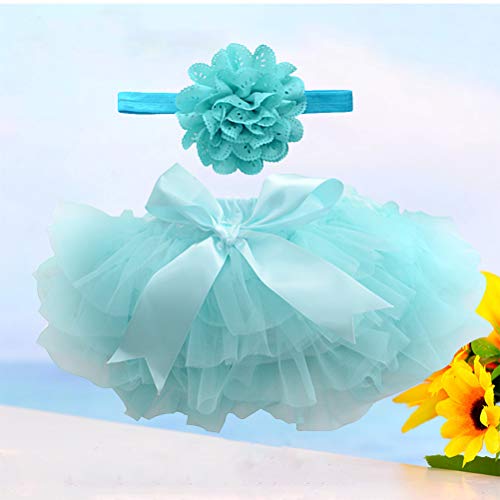 BESTOYARD Tutu - Falda tutú para bebé, con banda para bebé, color azul, talla M