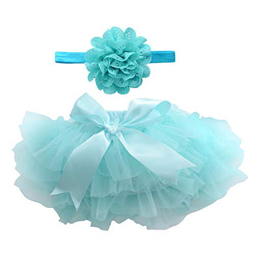 BESTOYARD Tutu - Falda tutú para bebé, con banda para bebé, color azul, talla M