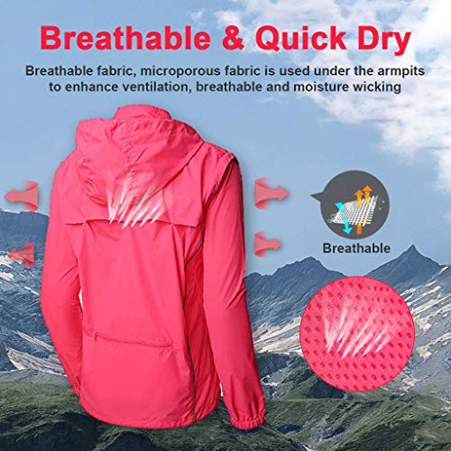 Beylore Cortavientos Ciclismo Mujer Impermeable Chaleco de Ciclismo 2 en 1 con Mangas Desmontables Chaqueta Running Hombre Reflectante Protección UV Respirable Ropa Ciclismo Hombre,Rojo,XL