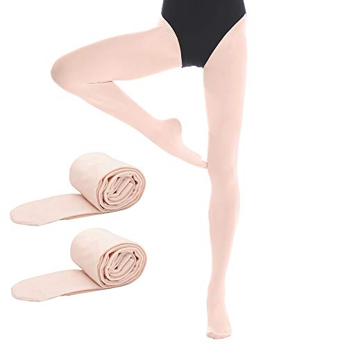 Bezioner Medias de Ballet Para Niños y Adultos 2 Pares Rosa S