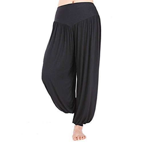 BienBien Pantalones de Yoga Elástico Pantalones Danza del Vientre Harem Hip Hop Pantalón Polainas Largos Holgados por Pijama Pilates Fitness
