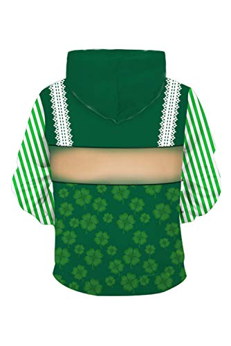 Bilicos Sudadera con Capucha Sweatshirt Hoodie Print Tops Chaqueta Pull-Over Chaqueta de chándal Outwear Fiesta Nacional Irlandesa Lustig