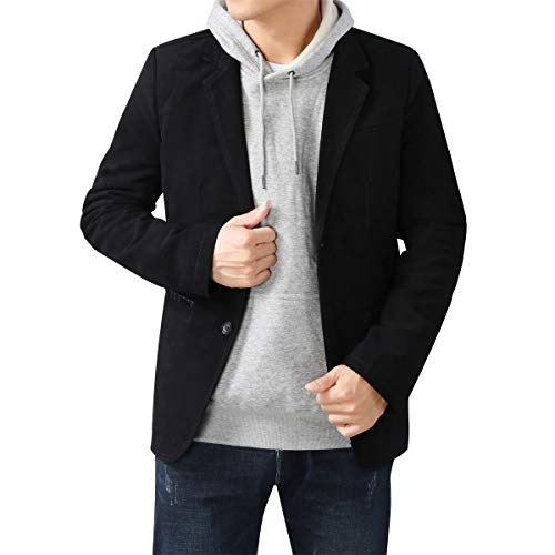 Blazer Casual para Hombre Chaquetas de Traje Slim fit Chaqueta de algodón sólido de un Solo Pecho Abrigo Chaqueta de Dos Botones Casual Blazer