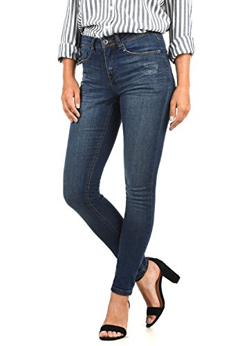 BlendShe Adriana Jeans Denim Vaquero Tejano para Mujer Elástico Relaxed-Fit, tamaño:XS, Color:Dark Blue Washed (29053)