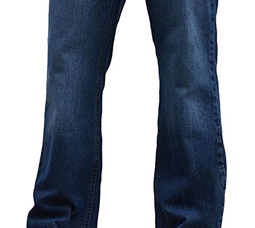 BNWT - Pantalones vaqueros para hombre con corte de botas, acampanados, color azul Azul - Azul oscuro. 28W/30L