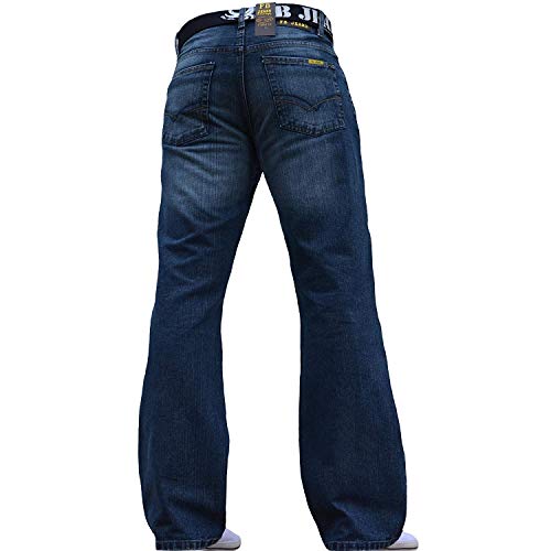BNWT - Pantalones vaqueros para hombre con corte de botas, acampanados, color azul Azul - Azul oscuro. 28W/30L