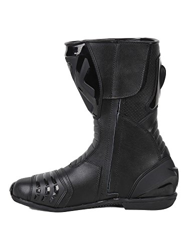 Bohmberg - Botas de moto, botas de piel deportivas, impermeables, de cuero estable protectores rígidos integrados - 43