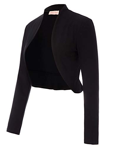 Bolero Elegante Mujer Fiesta Torera Talla Grande Mangas Largas Joven Chaqueta Corta Boda Formal S