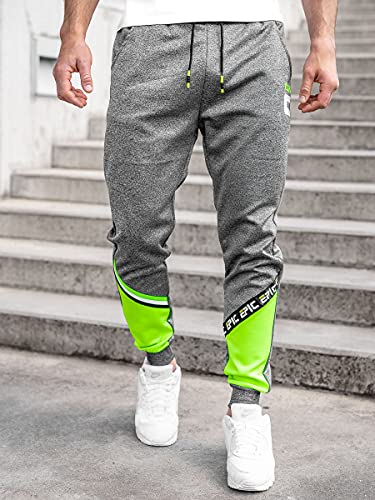 BOLF Hombre Pantalón Deportivo Pantalones De Chándal Jogger Pantalones Holgados de Deporte Running Entrenamiento Fitness Jogging Slim fit Estilo Urbano K10137 Grafito L [6F6]