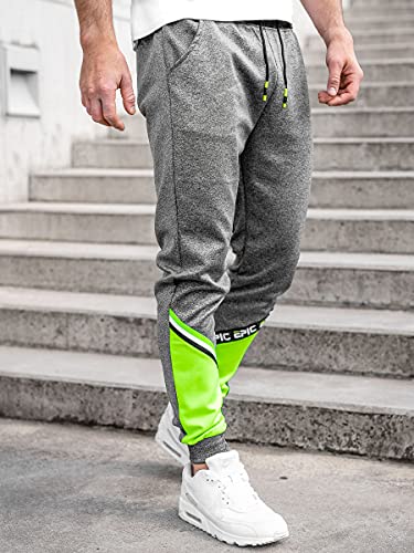 BOLF Hombre Pantalón Deportivo Pantalones De Chándal Jogger Pantalones Holgados de Deporte Running Entrenamiento Fitness Jogging Slim fit Estilo Urbano K10137 Grafito L [6F6]