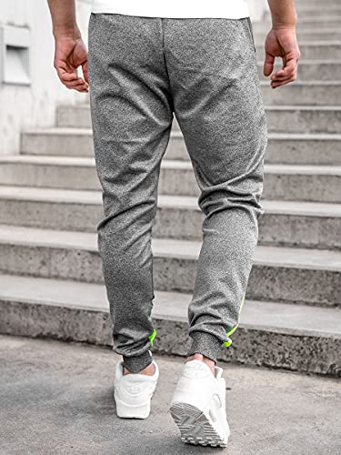 BOLF Hombre Pantalón Deportivo Pantalones De Chándal Jogger Pantalones Holgados de Deporte Running Entrenamiento Fitness Jogging Slim fit Estilo Urbano K10137 Grafito L [6F6]