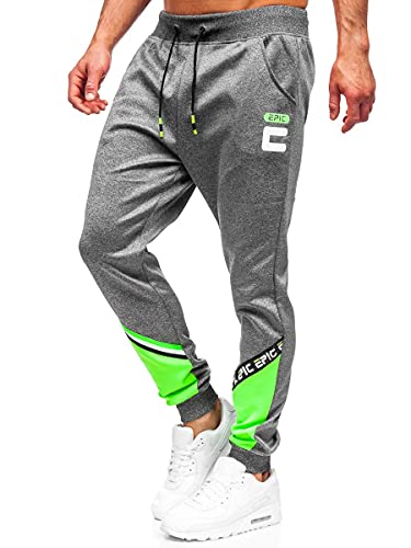 BOLF Hombre Pantalón Deportivo Pantalones De Chándal Jogger Pantalones Holgados de Deporte Running Entrenamiento Fitness Jogging Slim fit Estilo Urbano K10137 Grafito L [6F6]