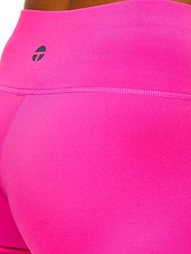 BOLF Mujer Pantalón Corto Bermudas Entrenamiento Shorts Pantalón Ajustados Pantalones Deportivos Slim Fit Therapy 54548 Rosa-Fluorescente L [G7G]