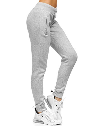 BOLF Mujer Pantalón Deportivo de Chándal Jogger de Algodón J.Style CK-01 Gris M [F6F]