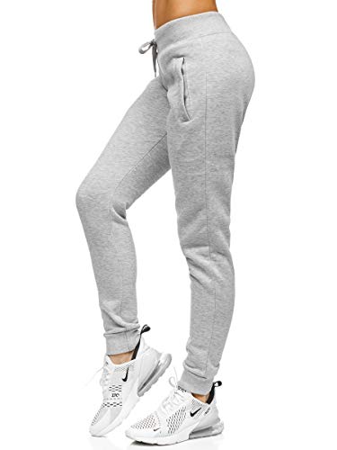 BOLF Mujer Pantalón Deportivo de Chándal Jogger de Algodón J.Style CK-01 Gris M [F6F]