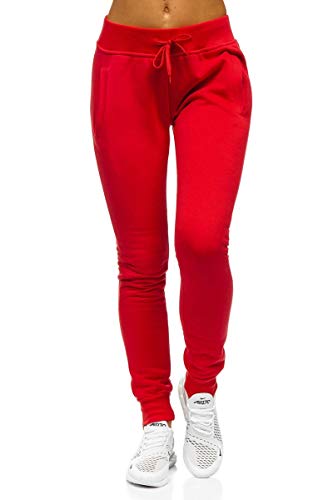 BOLF Mujer Pantalón Deportivo de Chándal Jogger de Algodón J.Style CK-01 Rojo XL [F6F]