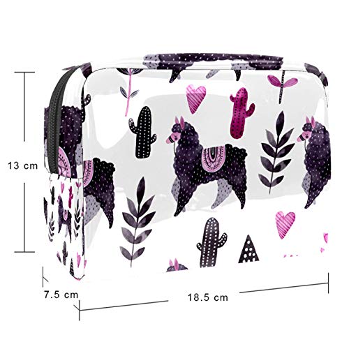 Bolsa de maquillaje portátil con cremallera bolsa de aseo de viaje para las mujeres práctico almacenamiento cosmético bolsa Alpaca blanco