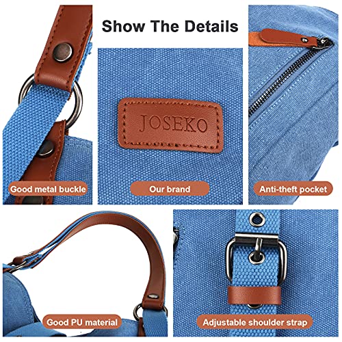Bolso Mochilas Mujer Casual Vendimia, JOSEKO Niña Lona Multifuncional Antirrobo Bolso de Cuero de Gran Capacidad Bolsas de Viaje para Cualquier Ocasión