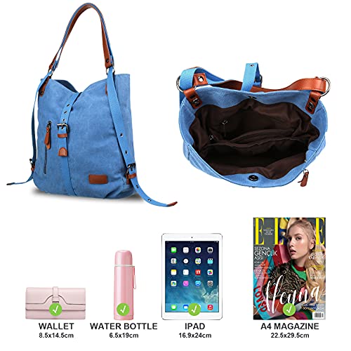Bolso Mochilas Mujer Casual Vendimia, JOSEKO Niña Lona Multifuncional Antirrobo Bolso de Cuero de Gran Capacidad Bolsas de Viaje para Cualquier Ocasión