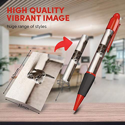 Bonito y cómodo bolígrafo rojo (tinta negra) – British Shorthair Blue Cat Pet #16257