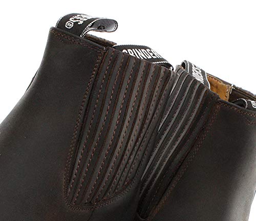 Botas de Vaquero de Cuero Real de Mustang Brown Mustang Resbalón en Botines Chelsea de tacón Cubano (Mens UK 11/ EU 45)