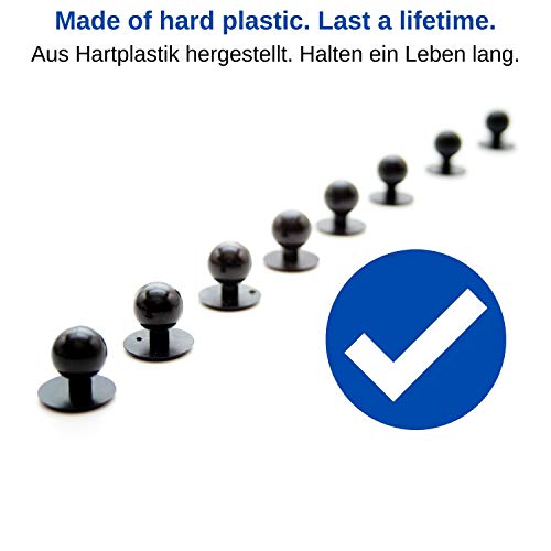 Botones Redondos de Chaqueta de Chef, 30 Piezas, Botones de Chaqueta de Cocina con Diámetro de Cabeza de 12.5 mm, Set de Suministros de Botón, Tamaño 19 x 12.5 x 18 mm, Negros, Botones Con Motivos