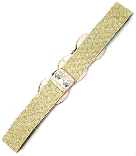 BRANDELIA Cinturón Elástico Mujer Fiesta Estilo Cordón de Seda para Combinarlo Con Vestidos, Faldas o Pantalones, Ci.Oro