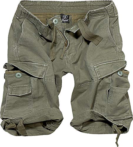 Brandit Vintage Shorts Basic Pantalones Cortos, Olive, S para Hombre