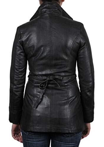 BRANDSLOCK para Mujer Chaqueta de Motorista Real Cuero Vendimia (XL)