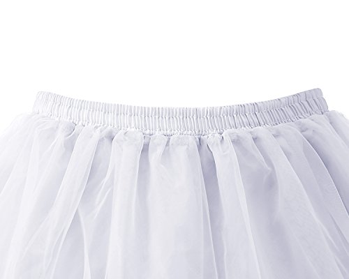 Bridesmay Enaguas Años 50 Vintage para Vestidos Faldas Cortas De Tul Mujer Cancan Tutu Rockabilly White XL
