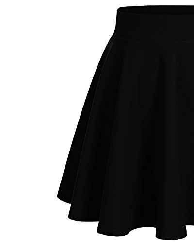 Bridesmay Falda Mujer Plisada Verano Corto Casual Mini Multifuncional De Poliéster Plegado Patinador para la Escuela, la Oficina, Las Fechas y Las Fiesta Black S