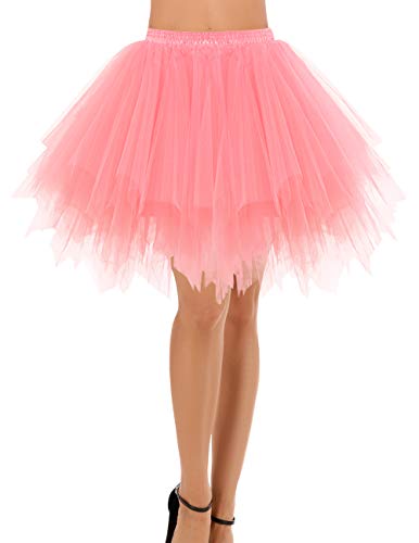 Bridesmay Mujeres Faldas Enaguas Cortas Tul Plisada Fiesta Tutu Ballet Coral XL