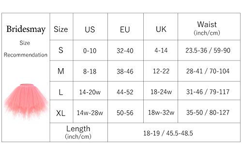 Bridesmay Mujeres Faldas Enaguas Cortas Tul Plisada Fiesta Tutu Ballet Coral XL