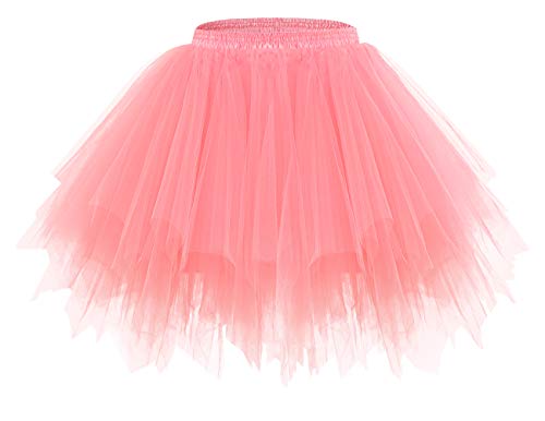 Bridesmay Mujeres Faldas Enaguas Cortas Tul Plisada Fiesta Tutu Ballet Coral XL