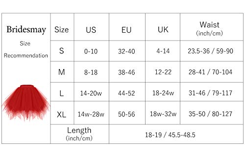 Bridesmay Mujeres Faldas Enaguas Cortas Tul Plisada Fiesta Tutu Ballet Red XL