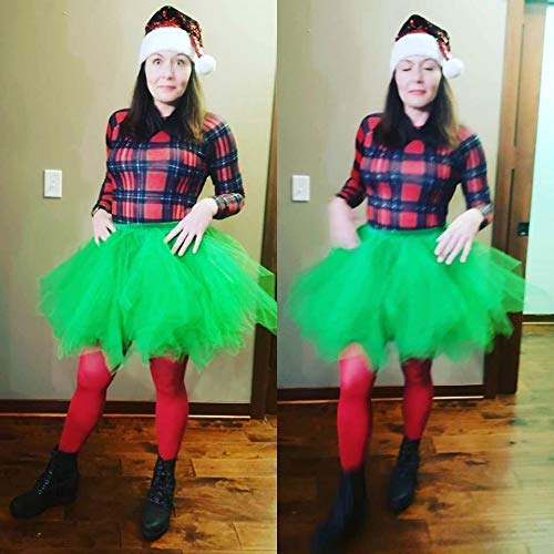 Bridesmay Mujeres Faldas Enaguas Cortas Tul Plisada Fiesta Tutu Ballet Verde XL