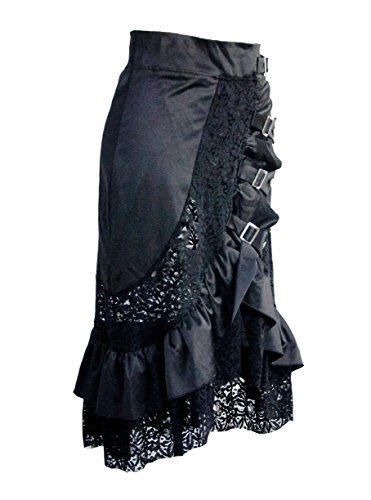 Bslingerie® Falda de corte irregular steampunk para mujer