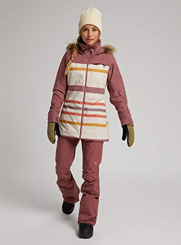 Burton Lelah Chaqueta de Snowboard, Mujer, Rose Brown/Creme Brulee Woven Stripe, M